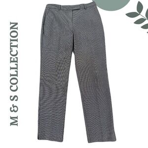 M&S Collection Women’s Tailored Trousers – Black Whige Size 12 Regular